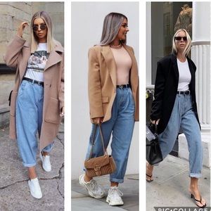 COPY - ZARA slouchy mom fit jeans blue bloggers f…